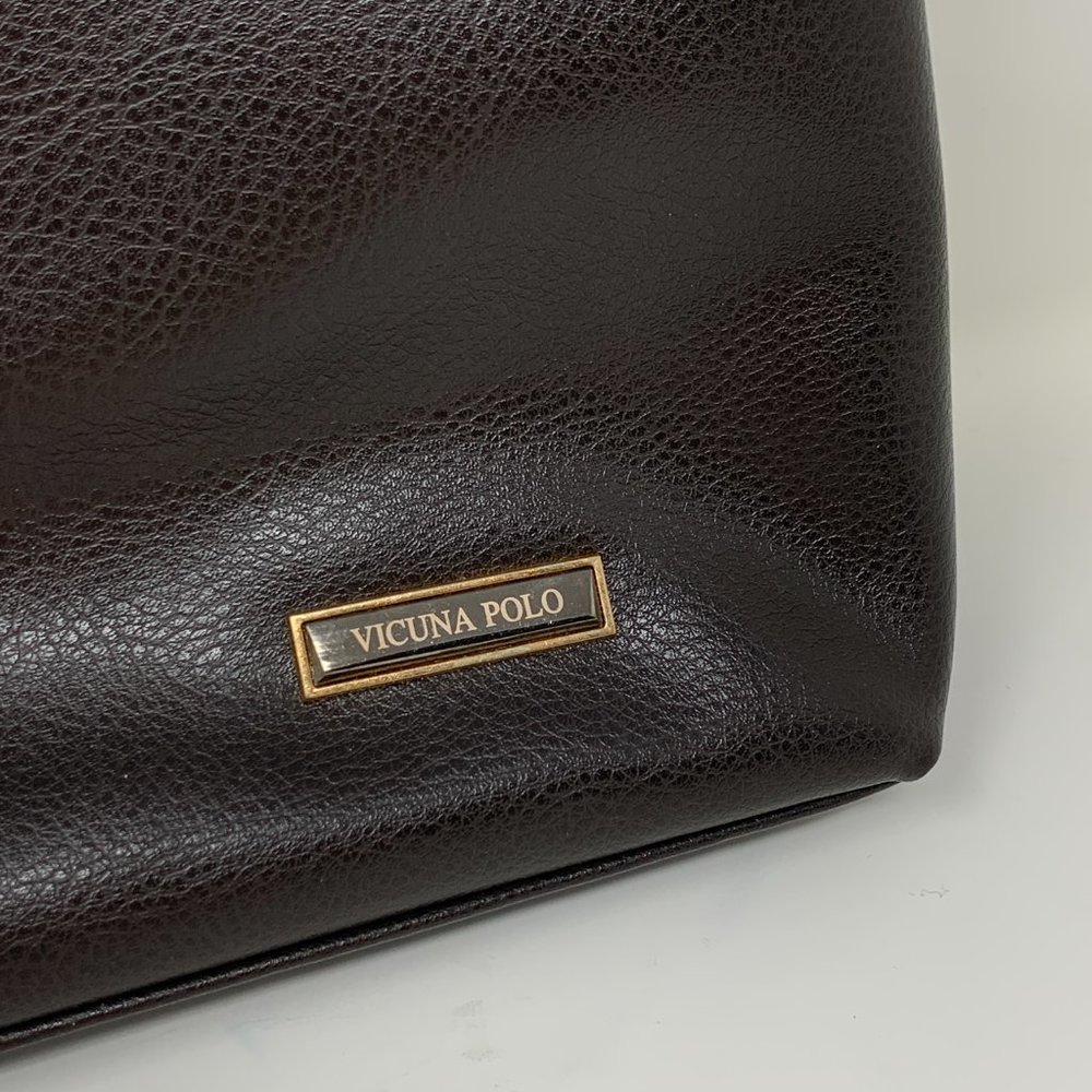 Polo Vicuna Messenger Bag Brown Business Casual Leather Zip Up Laptop Slot 14x10 - Picture 3 of 8